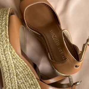 Stuart Weitzman Tan Espadrille Slingback Shoes